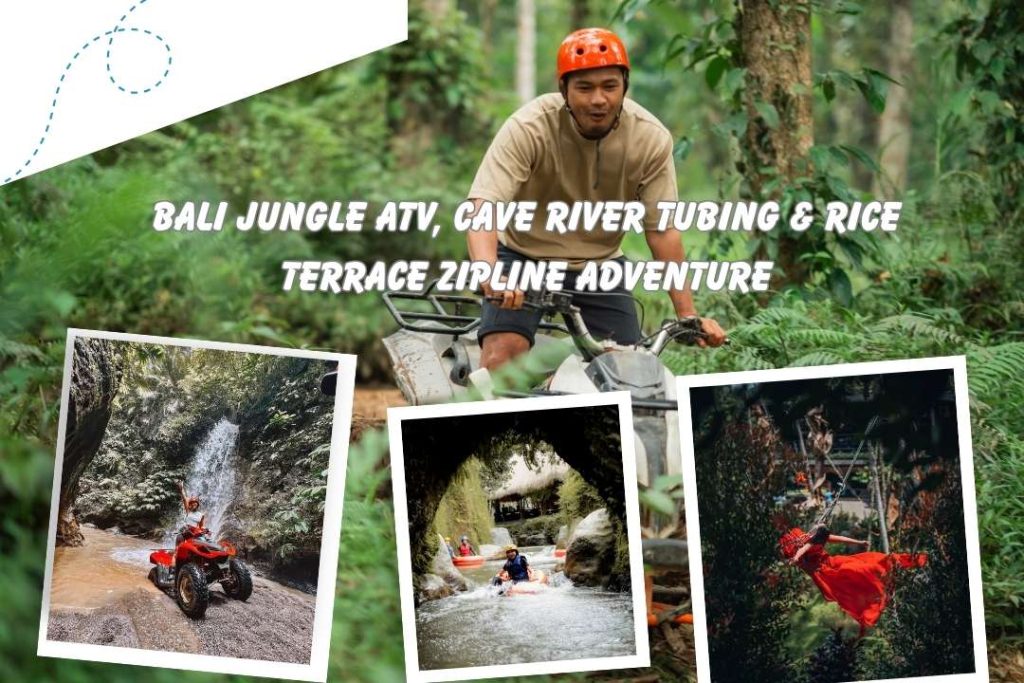 Bali Jungle ATV, Cave River Tubing & Rice Terrace Zipline Adventure
