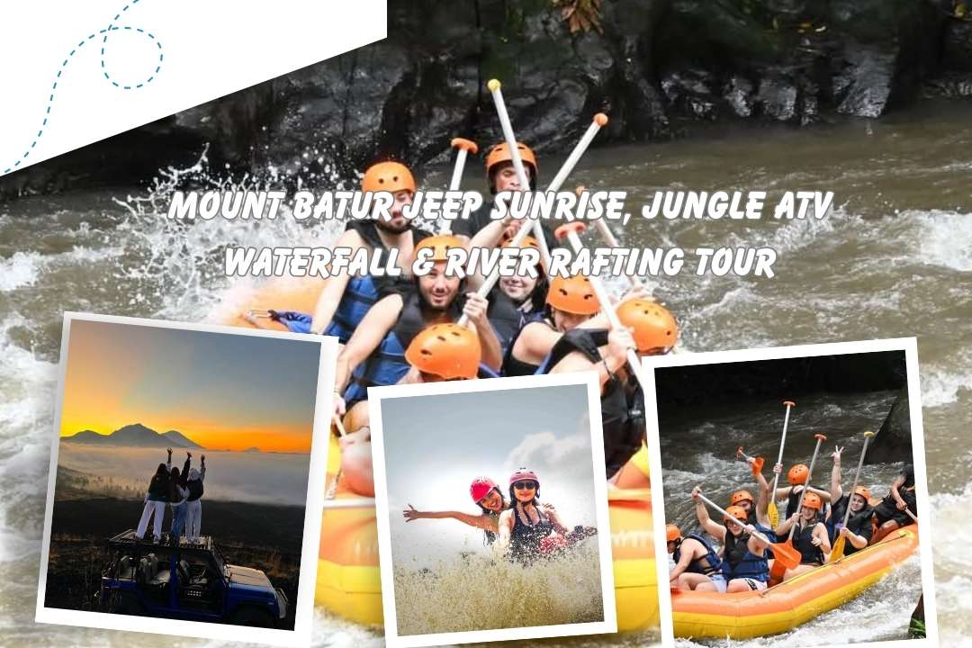 Mount Batur Jeep Sunrise, Jungle ATV Waterfall & Ubud River Rafting Tour