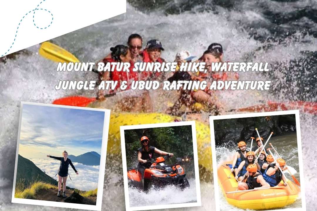Mount Batur Sunrise Hike, Waterfall Jungle ATV & Ubud Rafting Adventure