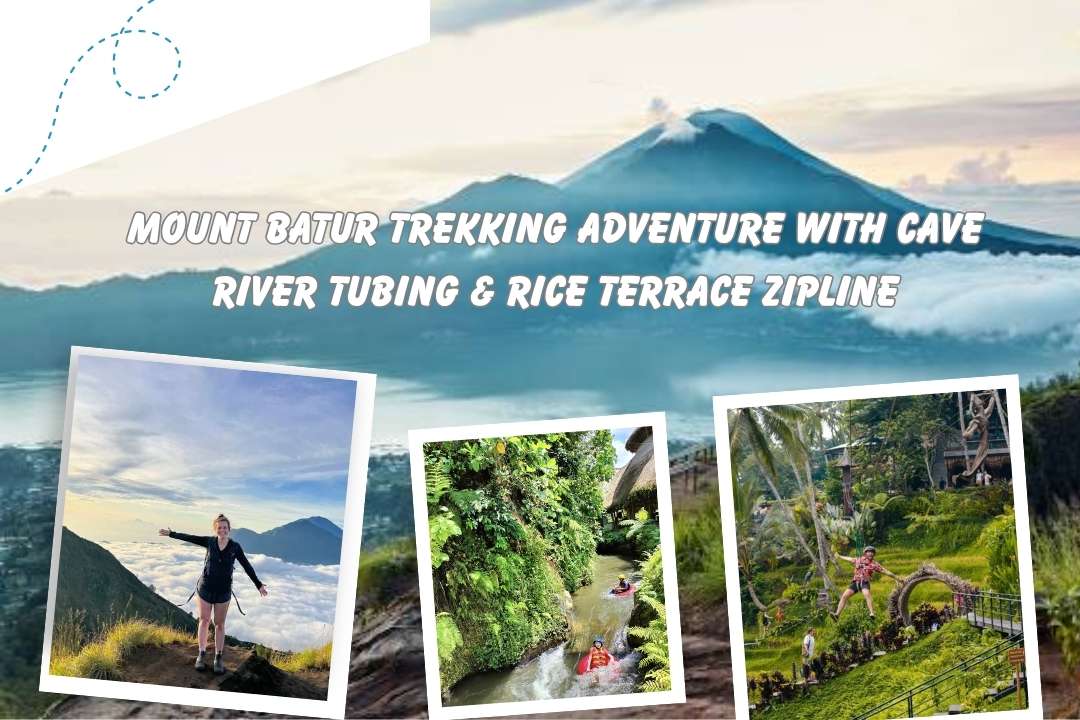 Mount Batur Trekking Adventure with Cave River Tubing & Rice Terrace Zipline