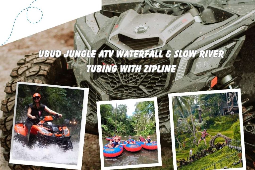 Ubud Jungle ATV Waterfall & Slow River Tubing with Zipline