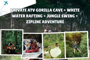 Private ATV Gorilla Cave + White Water Rafting + Jungle Swing + Zipline Adventure